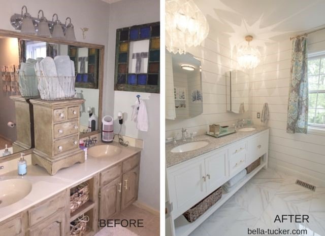 12 inspiring home remodeling ideas to increase your home s value, Bathroom Remodel on a Budget Bella Tucker Decorative Finishes