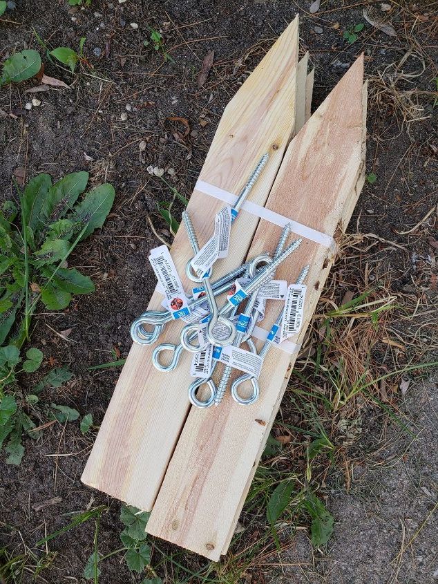 how to use logs as edging for plants make a wall trellis, Materials for the trellis