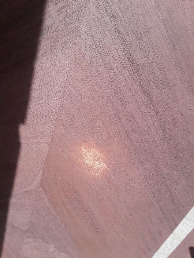 how can i stain this wood coffee table with this oversanded spot