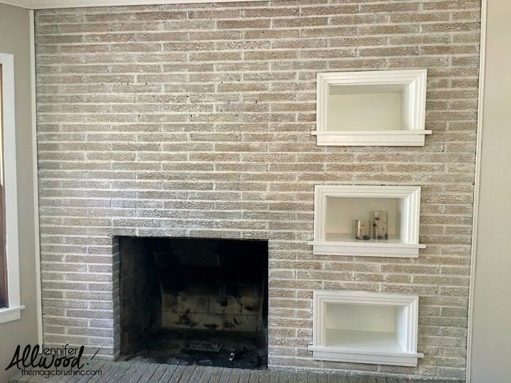 diy fireplace makeovers guaranteed to impress, Painted Brick Fireplace Jennifer