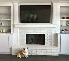 diy fireplace makeovers guaranteed to impress, White Brick Fireplace Craftsman Finishes