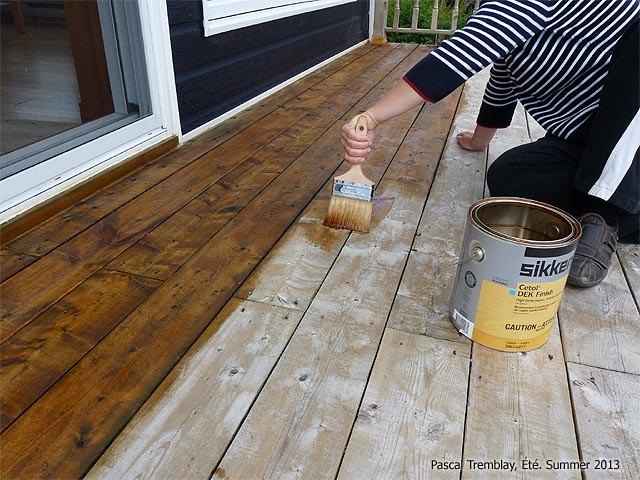 how to build a deck with your own two hands, How to Stain a Deck Pascal Tremblay