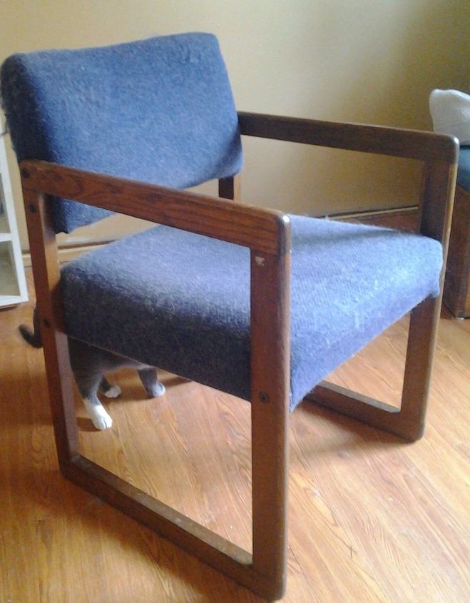 before and after of chair upcycle