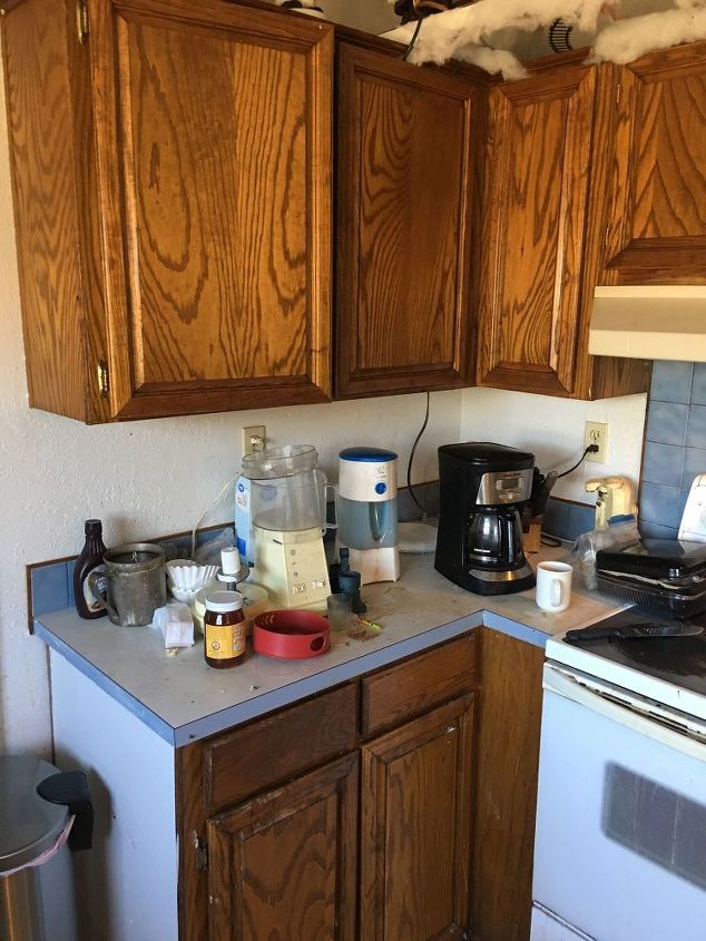 q how do i remove stain from my kitchen cabinets