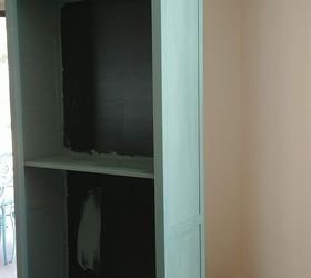 free paint gives new life to ikea hemnes bookcases, Almost done with one coat