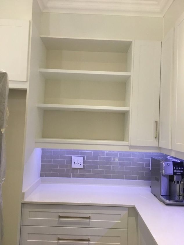 new kitchen project, Open shelves to decorate