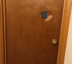 How do I cover a hole in my hollow core door without