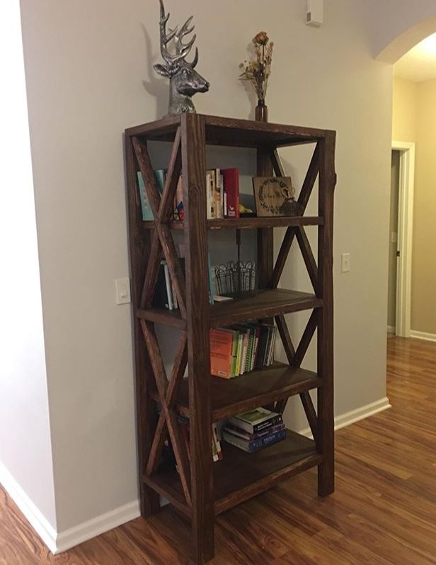 How to Make a Rustic DIY Farmhouse Bookshelf Inspired By Ana White ...