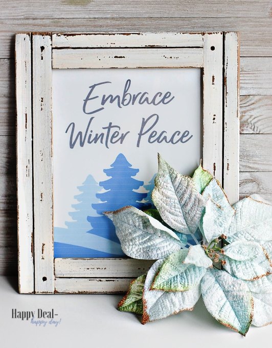 arte de parede de inverno imprimvel gratuita para sua casa abrace a paz do