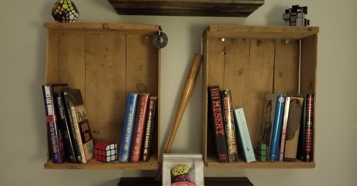 How To Build A Diy Floating Crate Bookshelf Hometalk