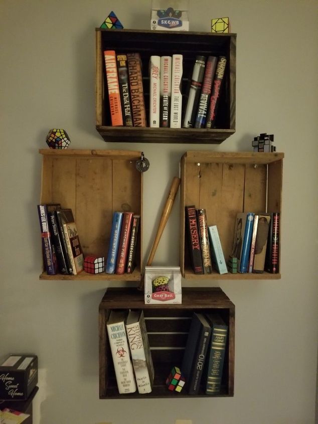 How To Build A Diy Floating Crate Bookshelf Hometalk