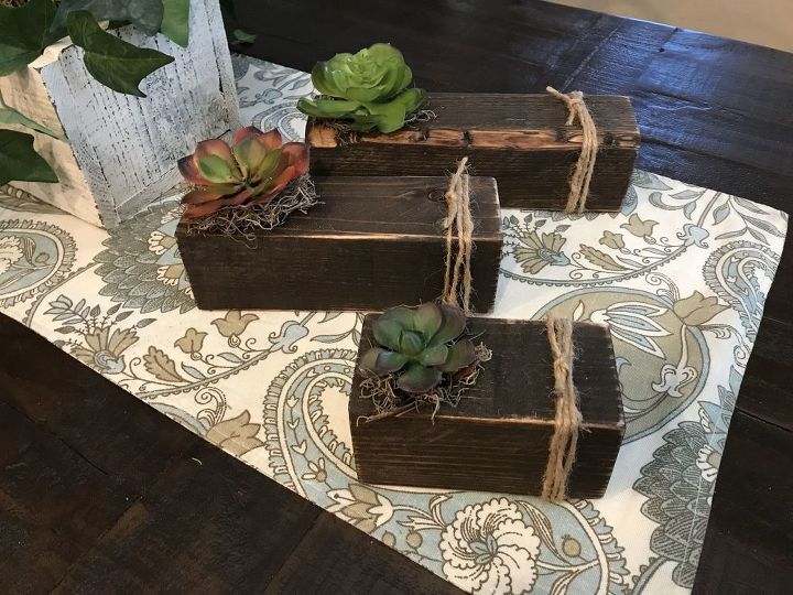 farmhouse succulent or candle holders