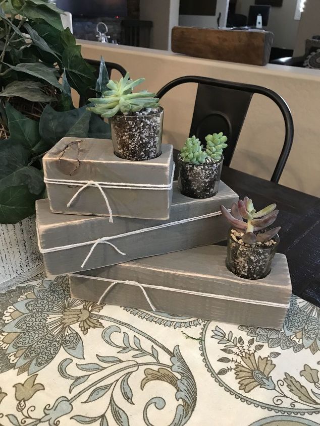 farmhouse succulent or candle holders