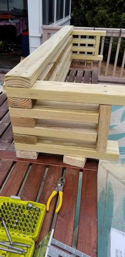 How To Build An Outdoor 2x4 Bench Diy Hometalk