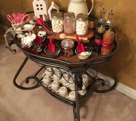 how to set up a winter themed hot chocolate bar, Before This was the Christmas Hot Cocoa bar