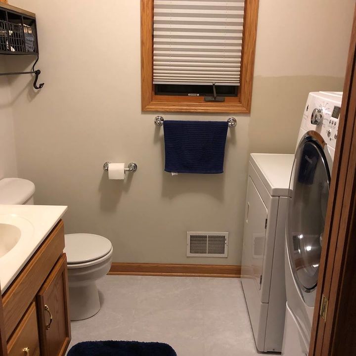 q how to make the best use of space in a half bath laundry room combo