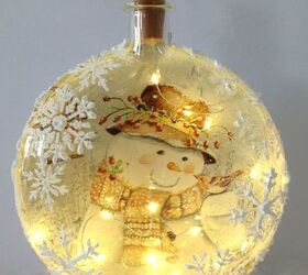 Escena de invierno iluminada con decoupage