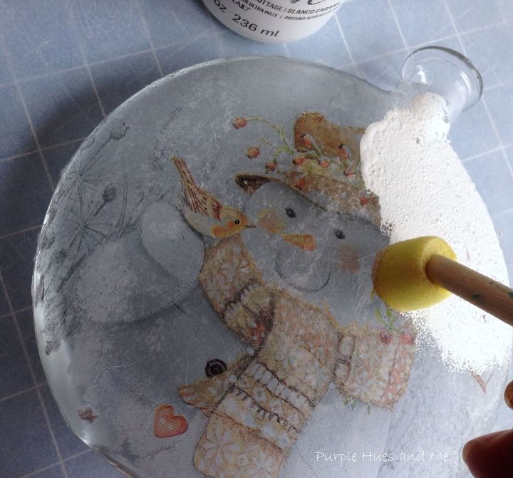 diy lighted decoupage winter scene