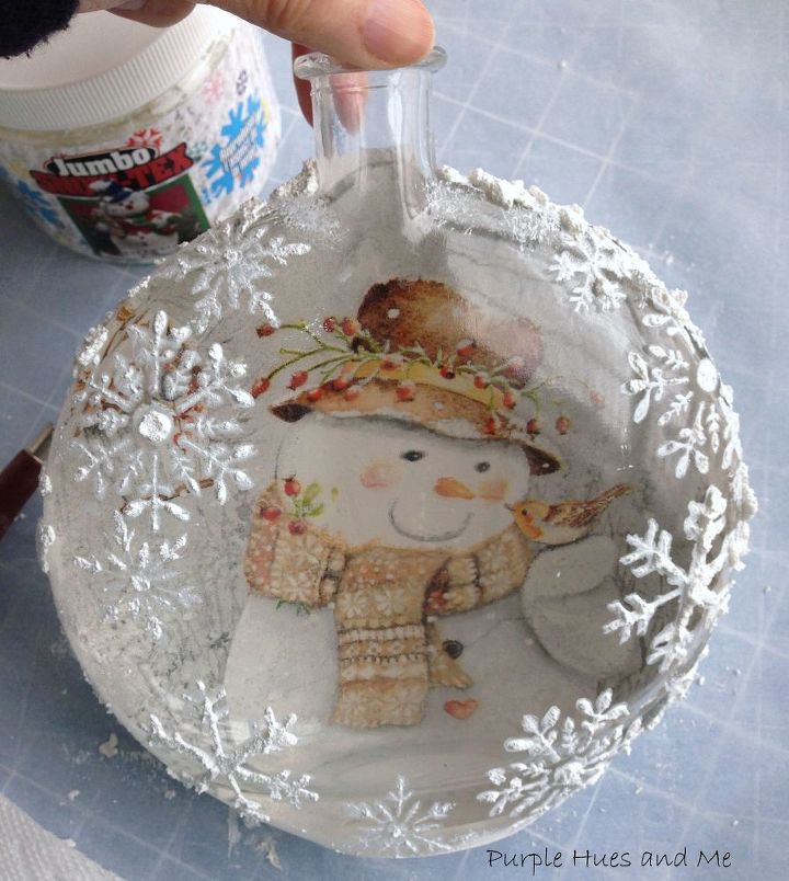 diy lighted decoupage winter scene