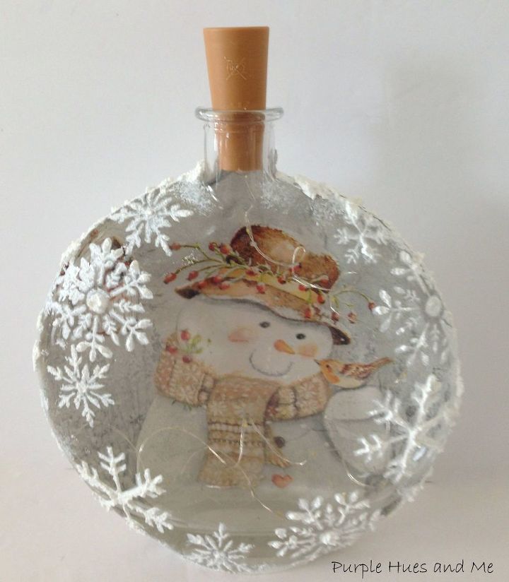 diy lighted decoupage winter scene