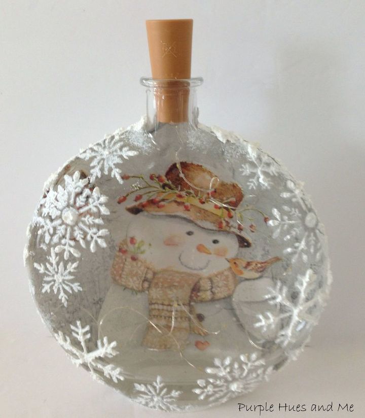 diy lighted decoupage winter scene