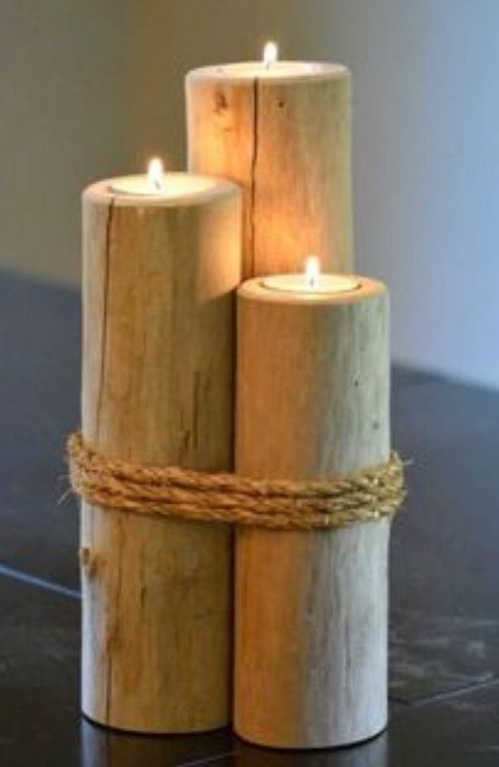rustic candle holders