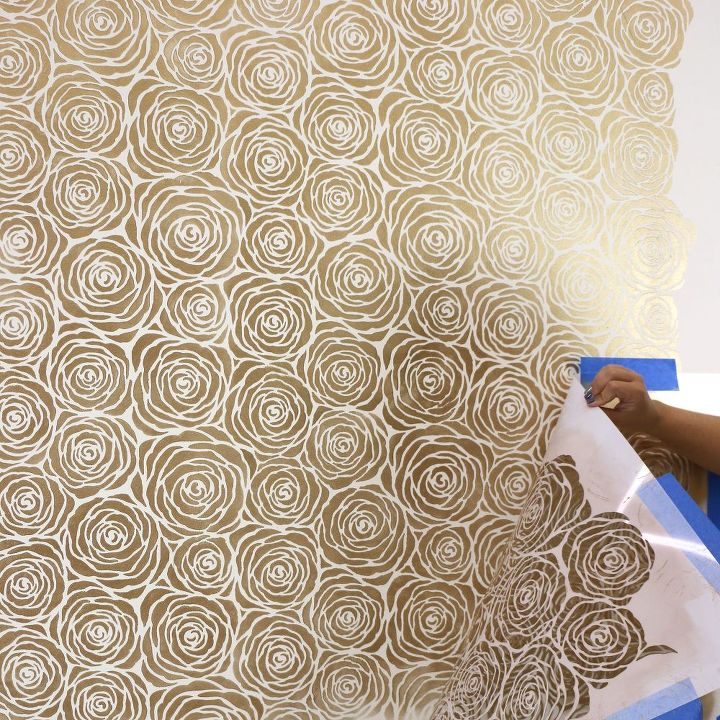 como pintar padres inspirados em papel de parede de designer usando estnceis