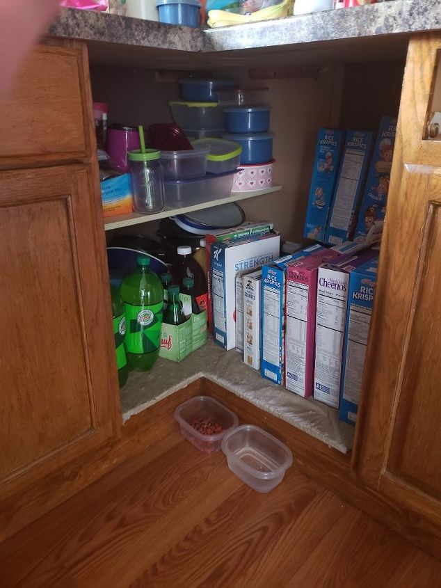 q create more storage space and fix my kitchen cabinets