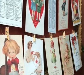 how to display vintage valentine postcards