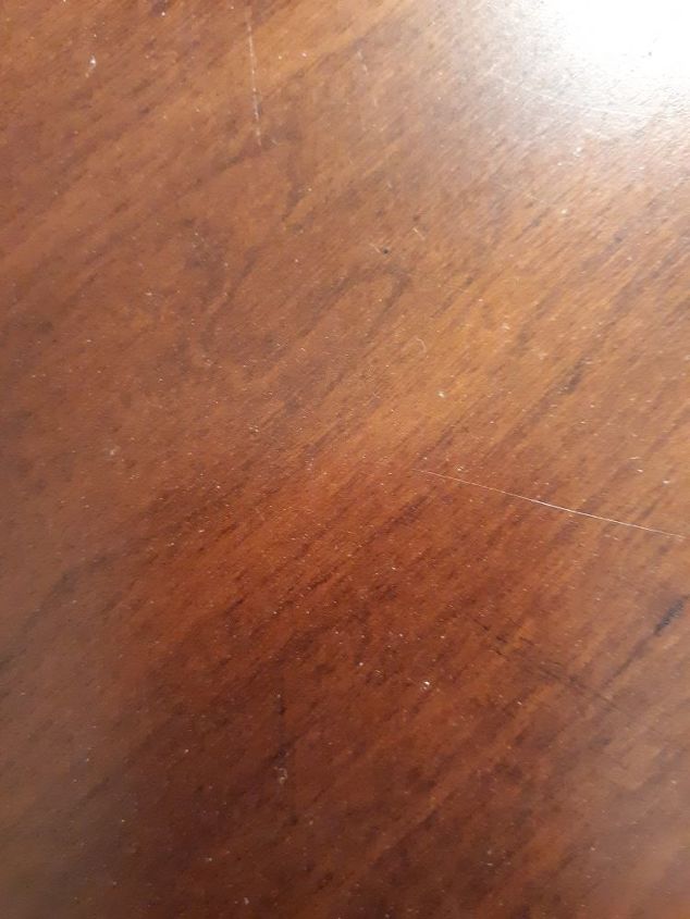 q how to remove fine scratches from dark wood furniture