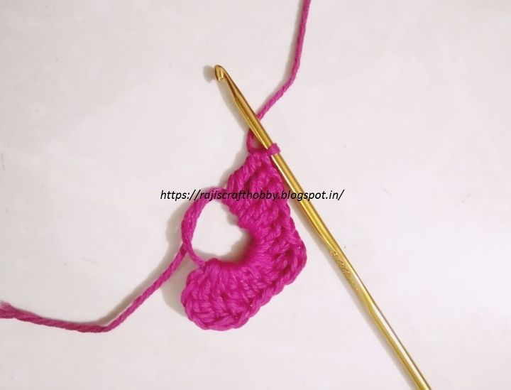 small crochet heart applique