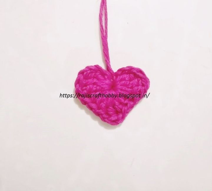 small crochet heart applique