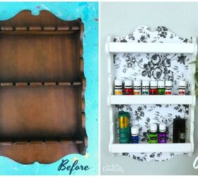 create an essential oil shelf from a thrifted spoon display