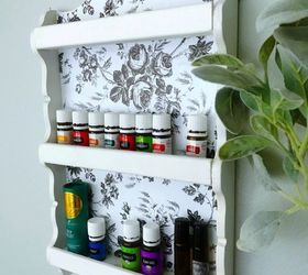 create an essential oil shelf from a thrifted spoon display