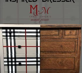 burberry inspired design on vintage dresser
