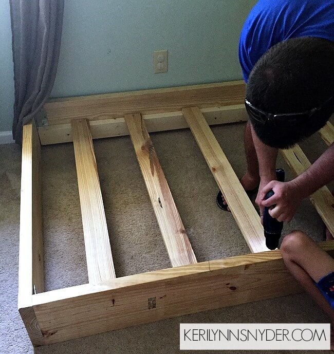 customize your room by building your own bed frame, DIY Platform Bed Frame Full Keri Snyder