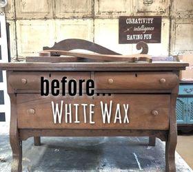 how to easily apply white wax on wood furniture