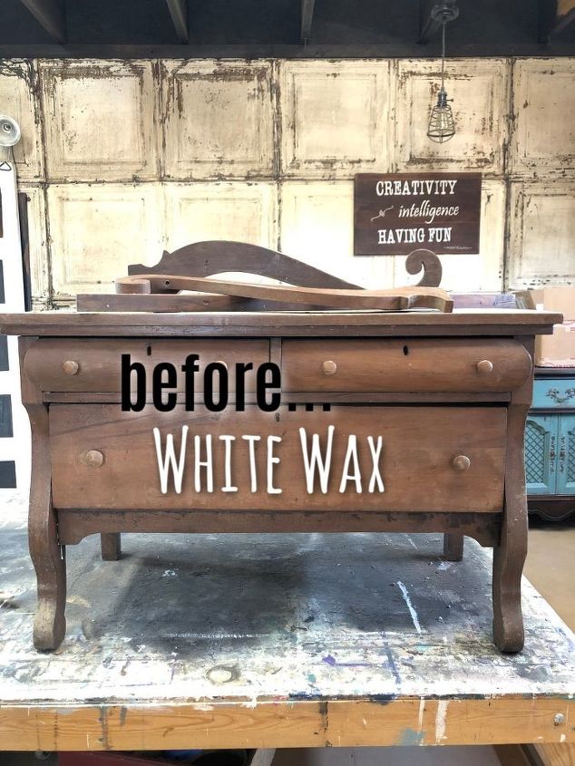 how to easily apply white wax on wood furniture