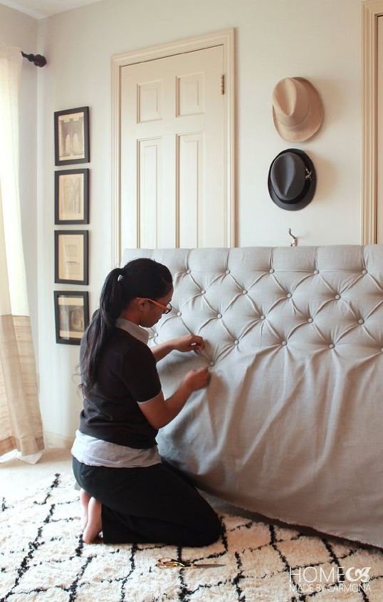 customize your room by building your own bed frame, How to Make a Sophisticated Diamond Headboard for Only 50 Ursula Home Made by Carmona