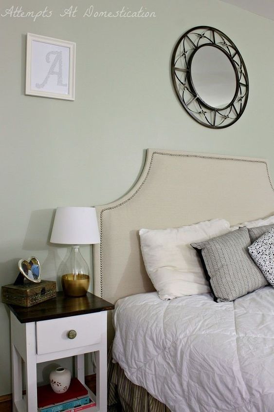 customize your room by building your own bed frame, DIY Upholstered Headboard Ashley Rowlands