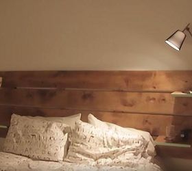 customize your room by building your own bed frame, How to Make a Headboard With Embedded Nightstands Embedded Nightstands