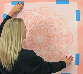 easy colorwash accent wall with mandala stencils