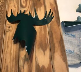 mountain inspired towel rack and tp holder, Moose stencil