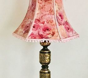 How to Decoupage With Pretty Pink Roses on a  Lampshade Project