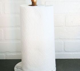make a marble paper towel holder from a cheese dish