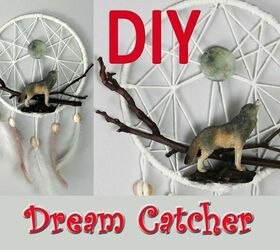 how to make a dreamcatcher an easy tutorial, DIY Dreamcatcher with wolf MondbergTV