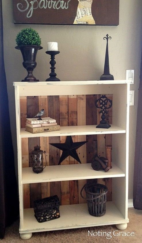 25 best diy pallet projects that will transform your home and yard, DIY Pallet Bookcase Noting Grace