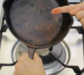the secret to how to clean cast iron in four easy steps, Cleaning Cast Iron Shawna Bailey