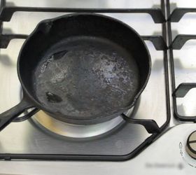 the secret to how to clean cast iron in four easy steps, How to Clean and Reseason a Rusty Cast Iron Pan Shawna Bailey