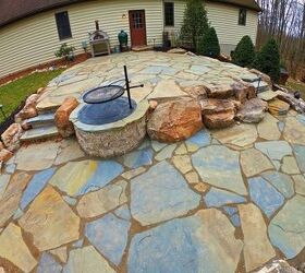 natural stone backyard makeover